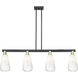 Brookhaven Almond Island Light Ceiling Light in Black Antique Brass, Opal Glass