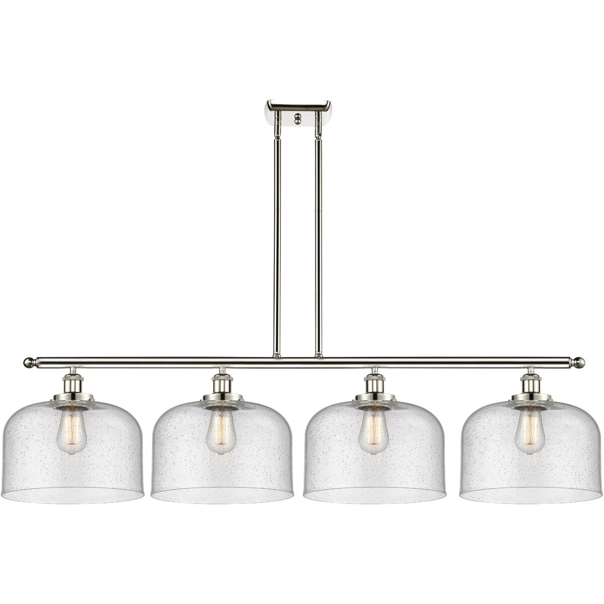 Ballston X-Large Bell 4 Light 48 inch Polished Nickel Island Light Ceiling Light in Seedy Glass