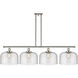 Ballston X-Large Bell 4 Light 48 inch Polished Nickel Island Light Ceiling Light in Seedy Glass