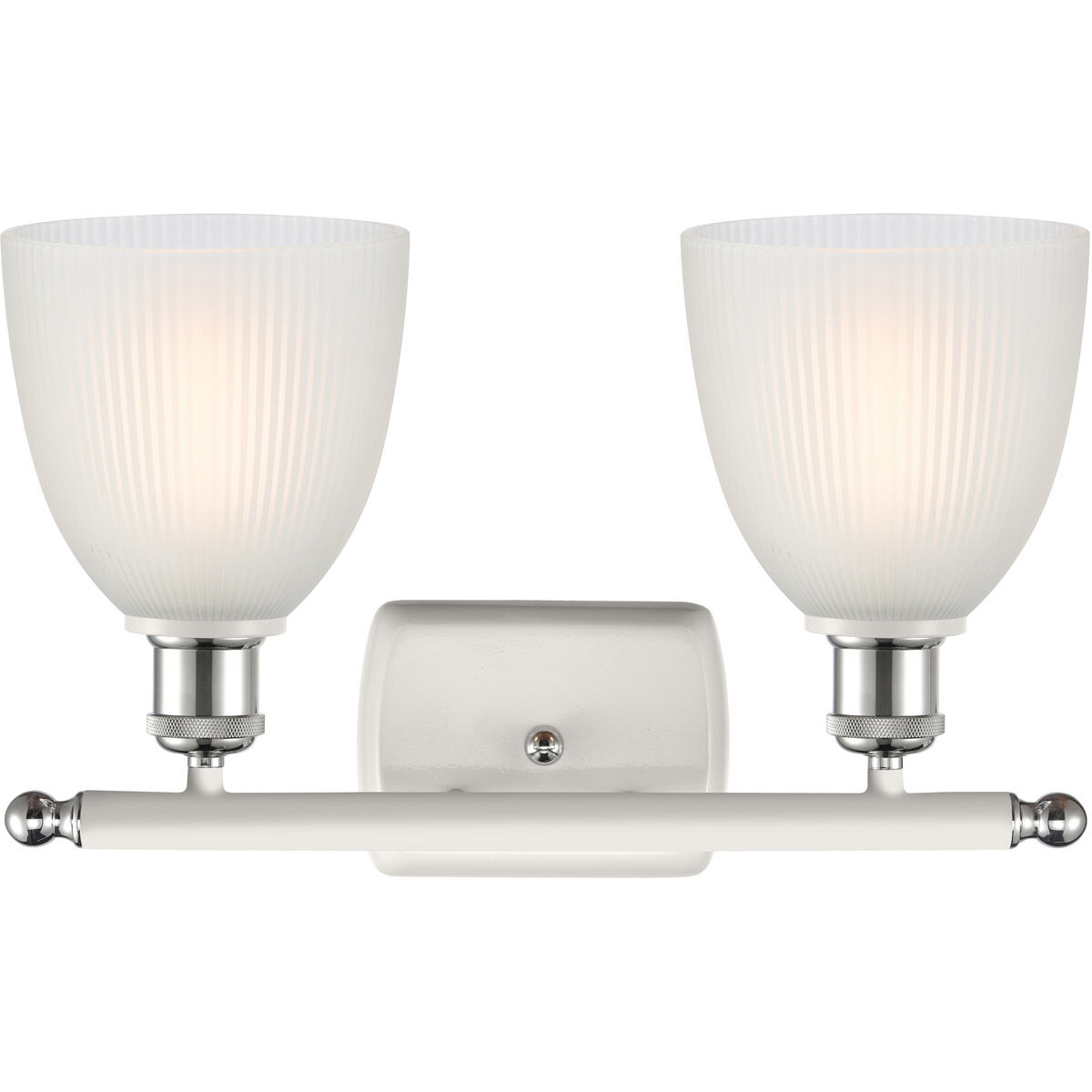 Ballston Castile LED 16 inch White and Polished Chrome Bath Vanity Light Wall Light in White Glass, Ballston