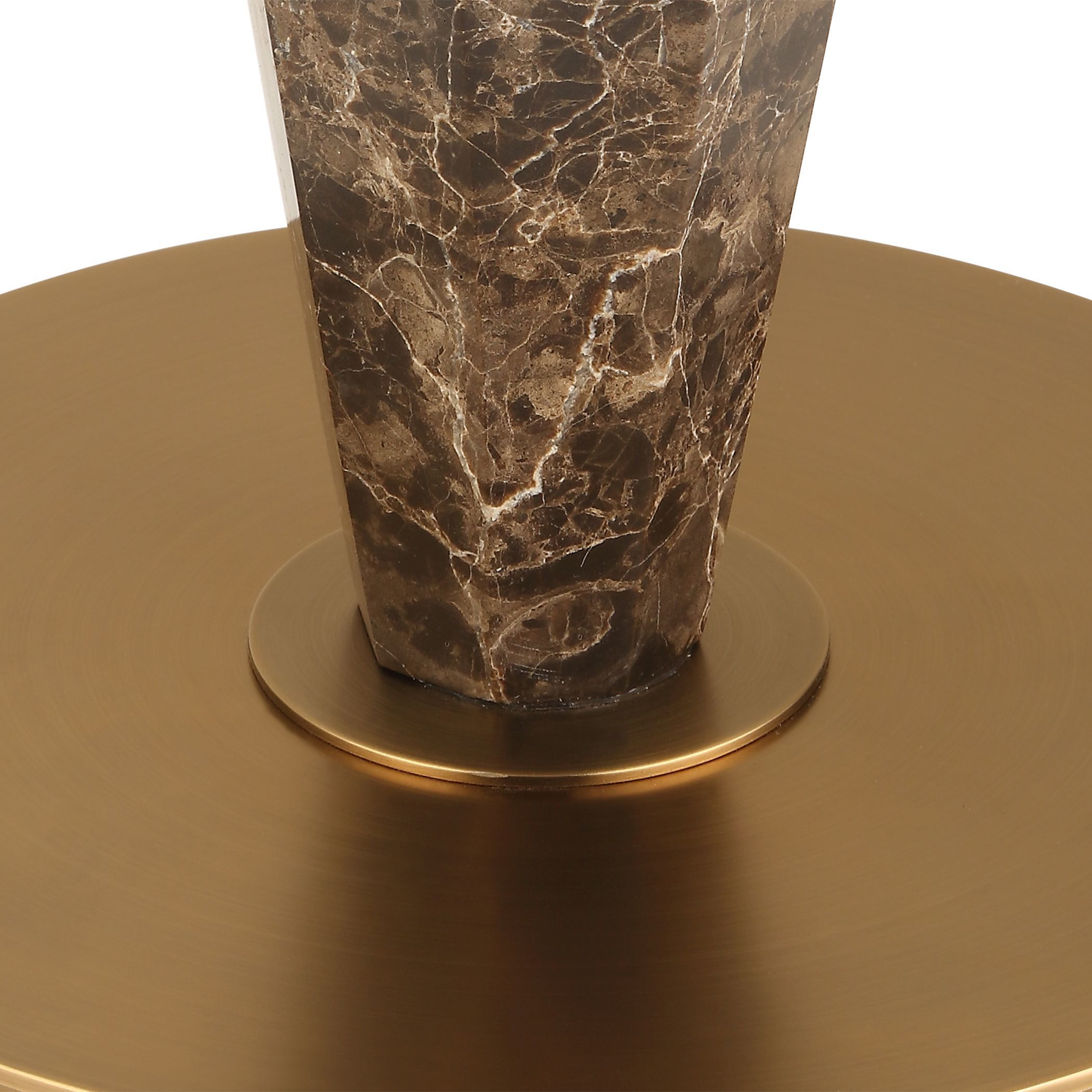 Tyree 66 inch 150.00 watt Brown Marble and Brass Floor Lamp Portable Light
