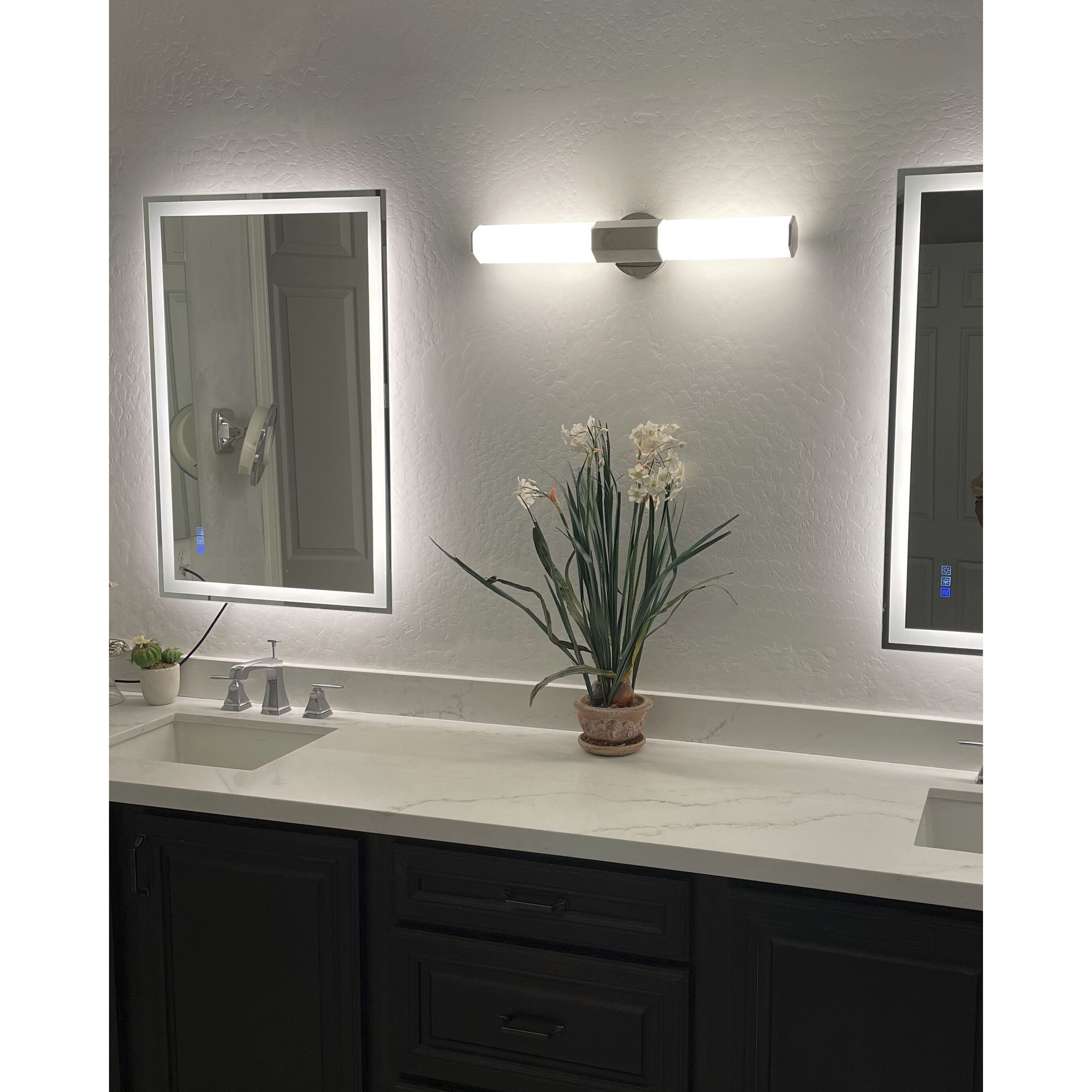 Facet LED 26 inch Polished Nickel Vanity Light Wall Light, Vertical