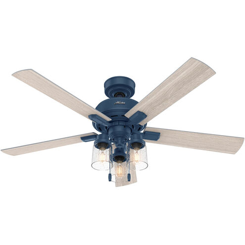 Hartland 52 inch Indigo Blue with Light Gray Oak Blades Ceiling Fan