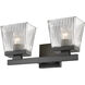Astor 2 Light 16 inch Matte Black Vanity Wall Light