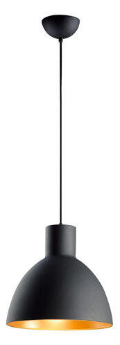 Cora 1 Light 14 inch Black/Gold Single Pendant Ceiling Light in Black and Gold