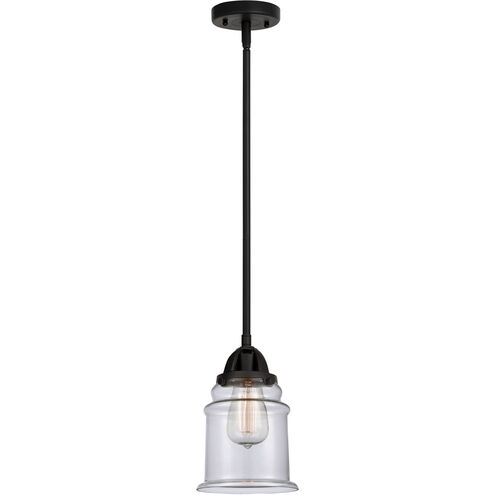 Nouveau 2 Canton LED 6 inch Matte Black Mini Pendant Ceiling Light in Clear Glass