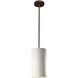 Radiance Collection LED 7 inch Bisque with Matte Black Pendant Ceiling Light