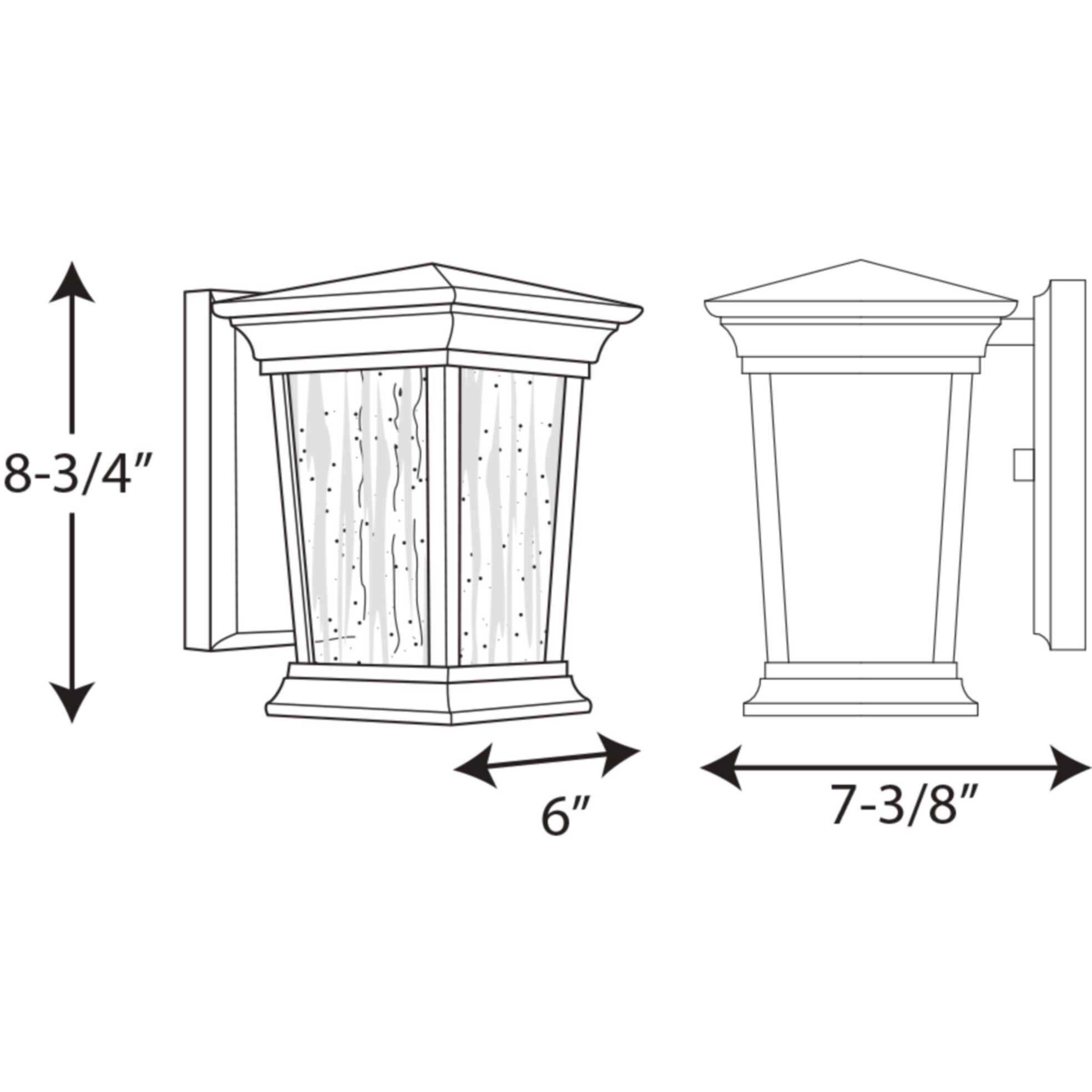 Arrive LED LED 9 inch Textured Black Outdoor Wall Lantern, Small, Progress LED