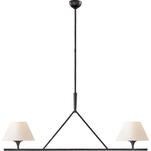 Ian K. Fowler Cesta Linear Chandelier Ceiling Light in Aged Iron, Large