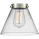Nouveau 2 Cone 1 Light 7.75 inch Polished Nickel Mini Pendant Ceiling Light in Incandescent, Clear