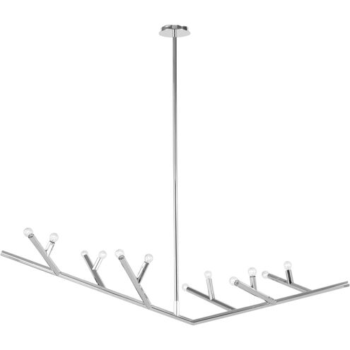 Oaks 12 Light 24 inch Polished Nickel Chandelier Ceiling Light