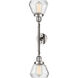 Franklin Restoration Fulton 2 Light 17 inch Polished Nickel Bath Vanity Light Wall Light in Clear Glass, Franklin Restoration
