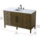 Blakely 54 X 34 inch Hazel Oak Bathroom Vanity Cabinet