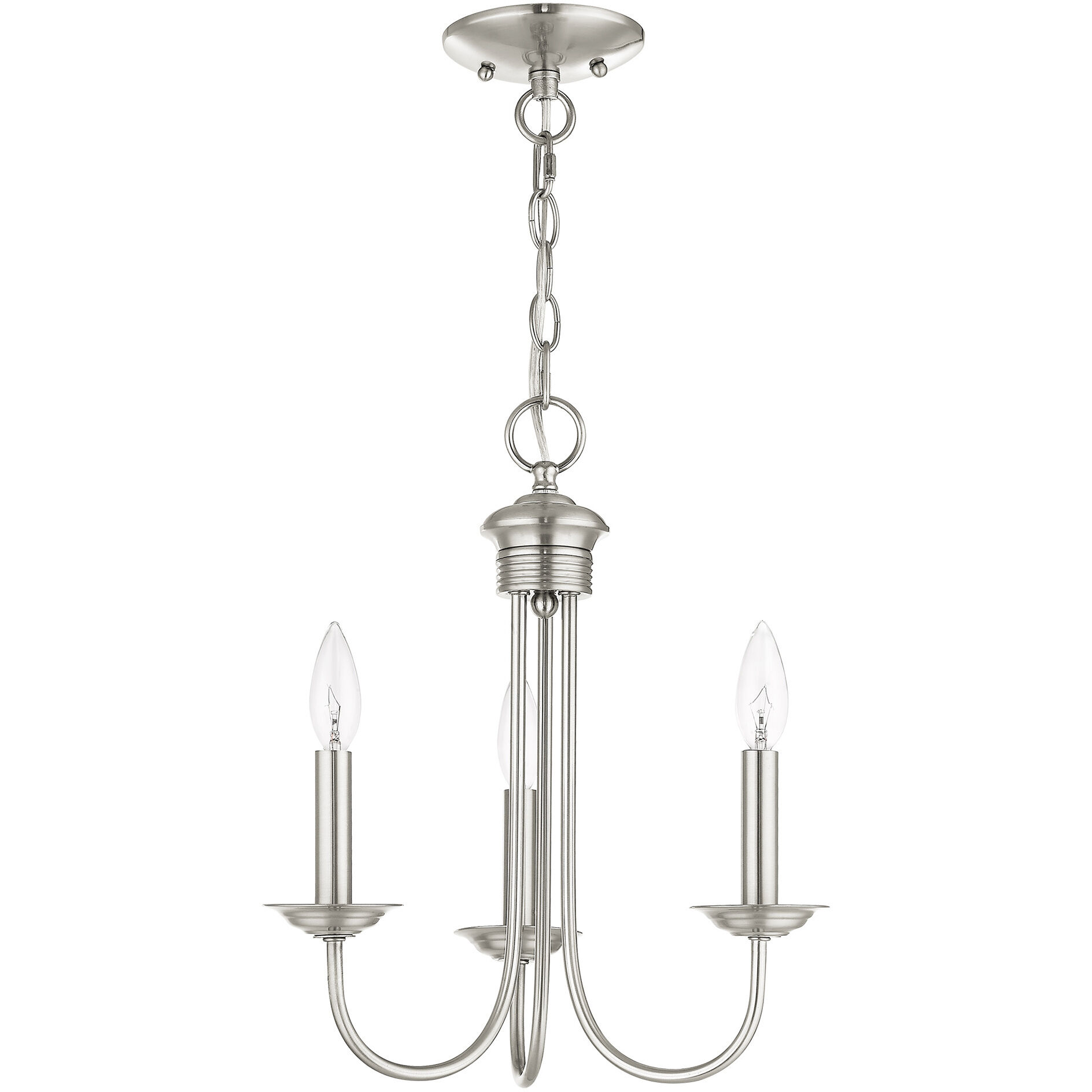 Estate 3 Light 14 inch Brushed Nickel Mini Chandelier Ceiling Light
