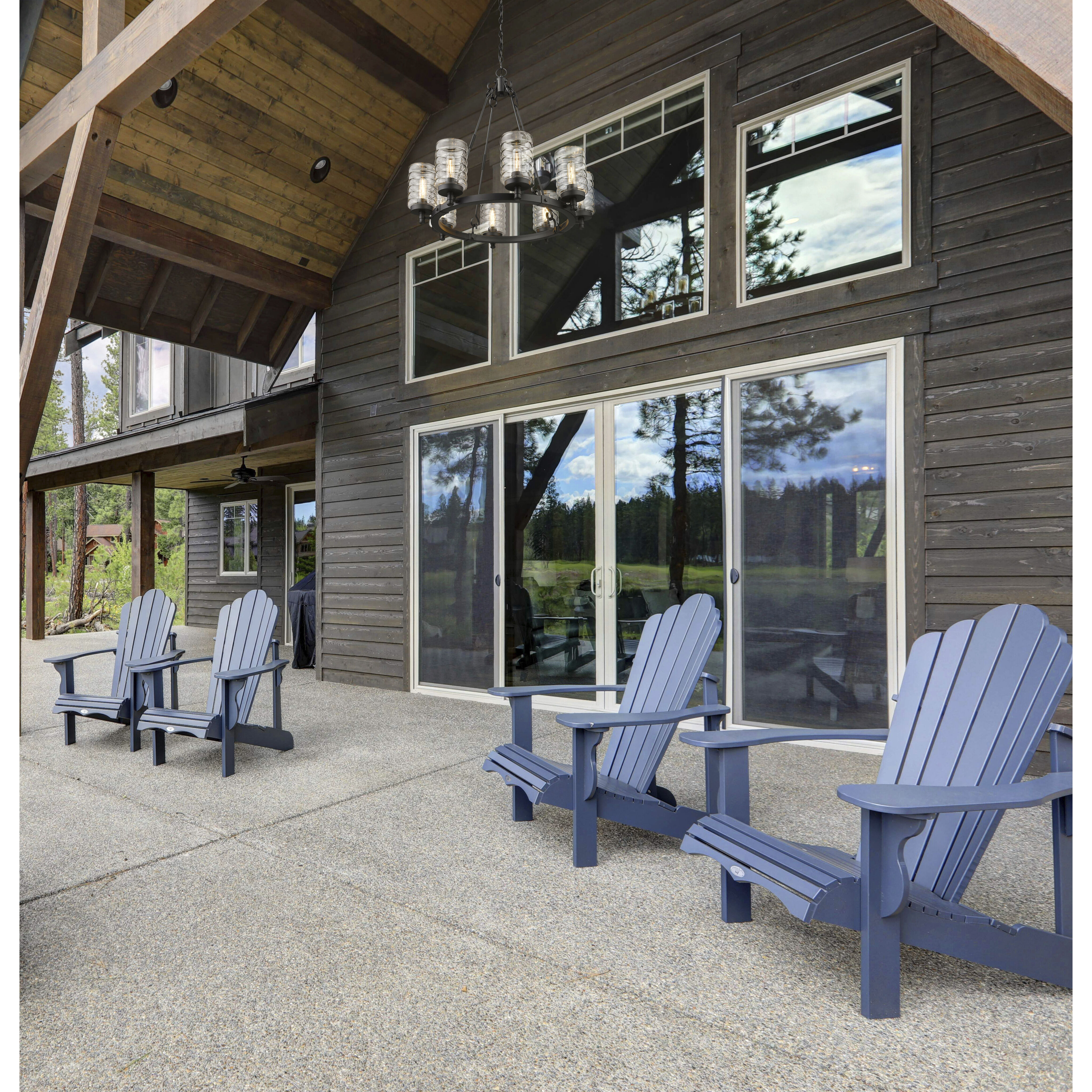 Tahoe 8 Light 29 inch Matte Black Outdoor Chandelier