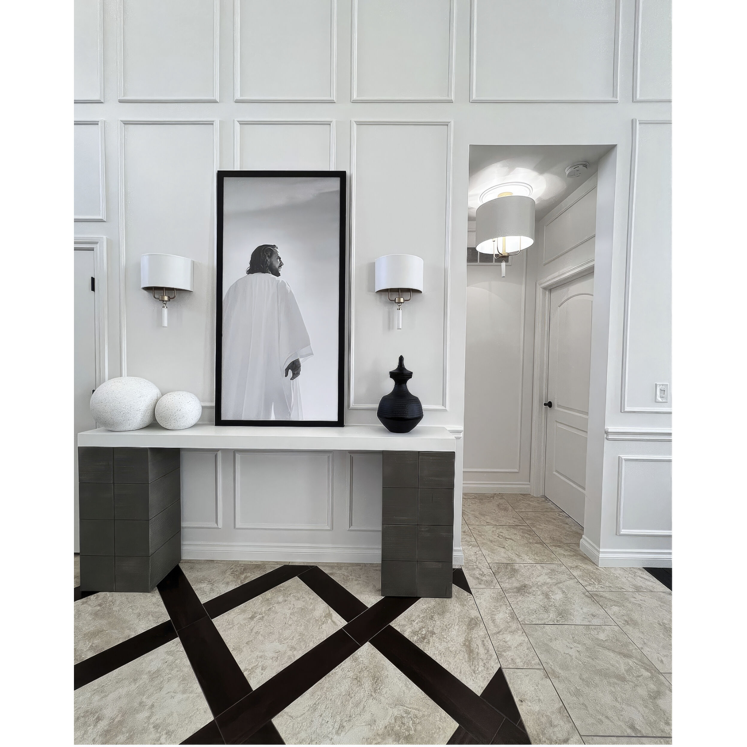 Secret Agent 3 Light 18 inch Gold and White Leather Pendant Ceiling Light