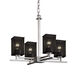 Aero 4 Light 23 inch Brushed Nickel Chandelier Ceiling Light in Square with Flat Rim