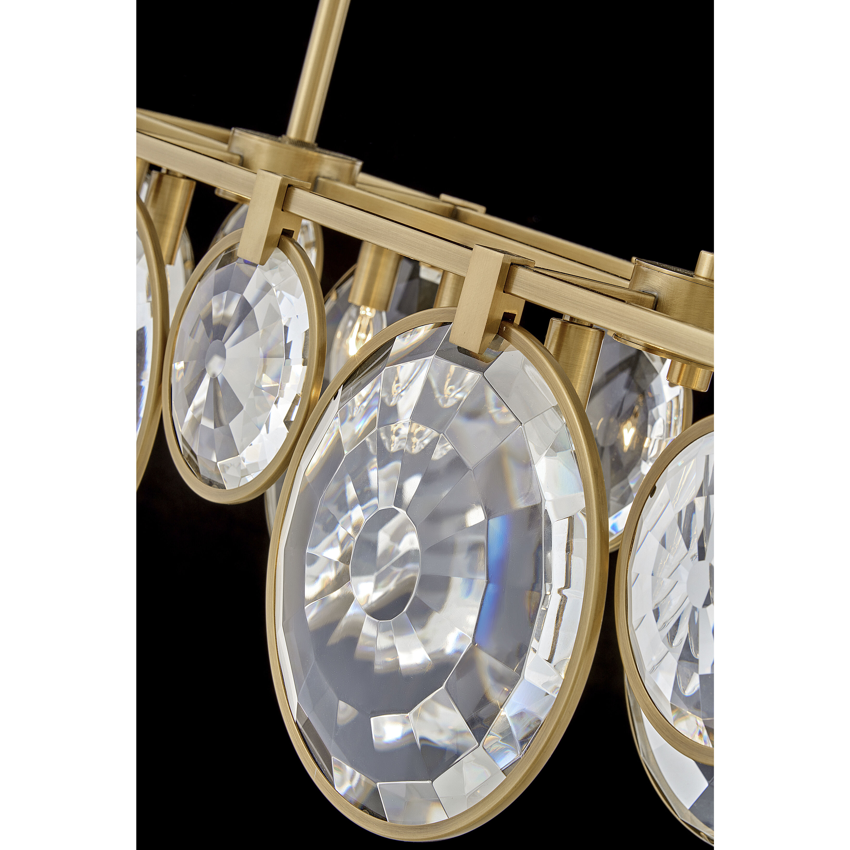 Nala LED 49.75 inch Heritage Brass Chandelier Ceiling Light, Linear & Oval