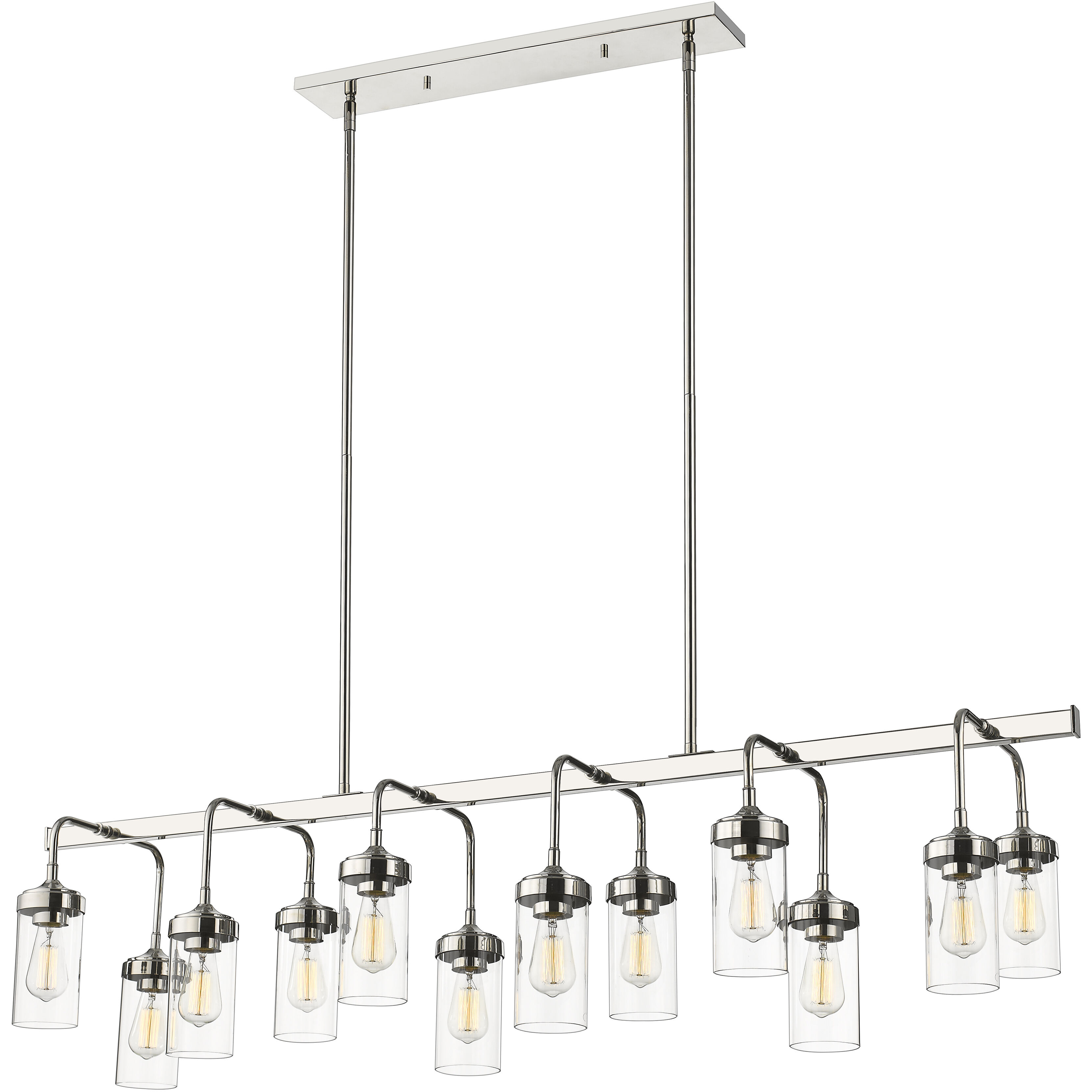 Calliope 12 Light 60 inch Polished Nickel Linear Chandelier Ceiling Light