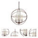 Globe 6 Light 22 inch Rust Chandelier Ceiling Light