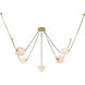 Mineral 10 inch Patina Brass and Opal Glass Chandelier Ceiling Light in Vintage Brass, Opal Glass Shade