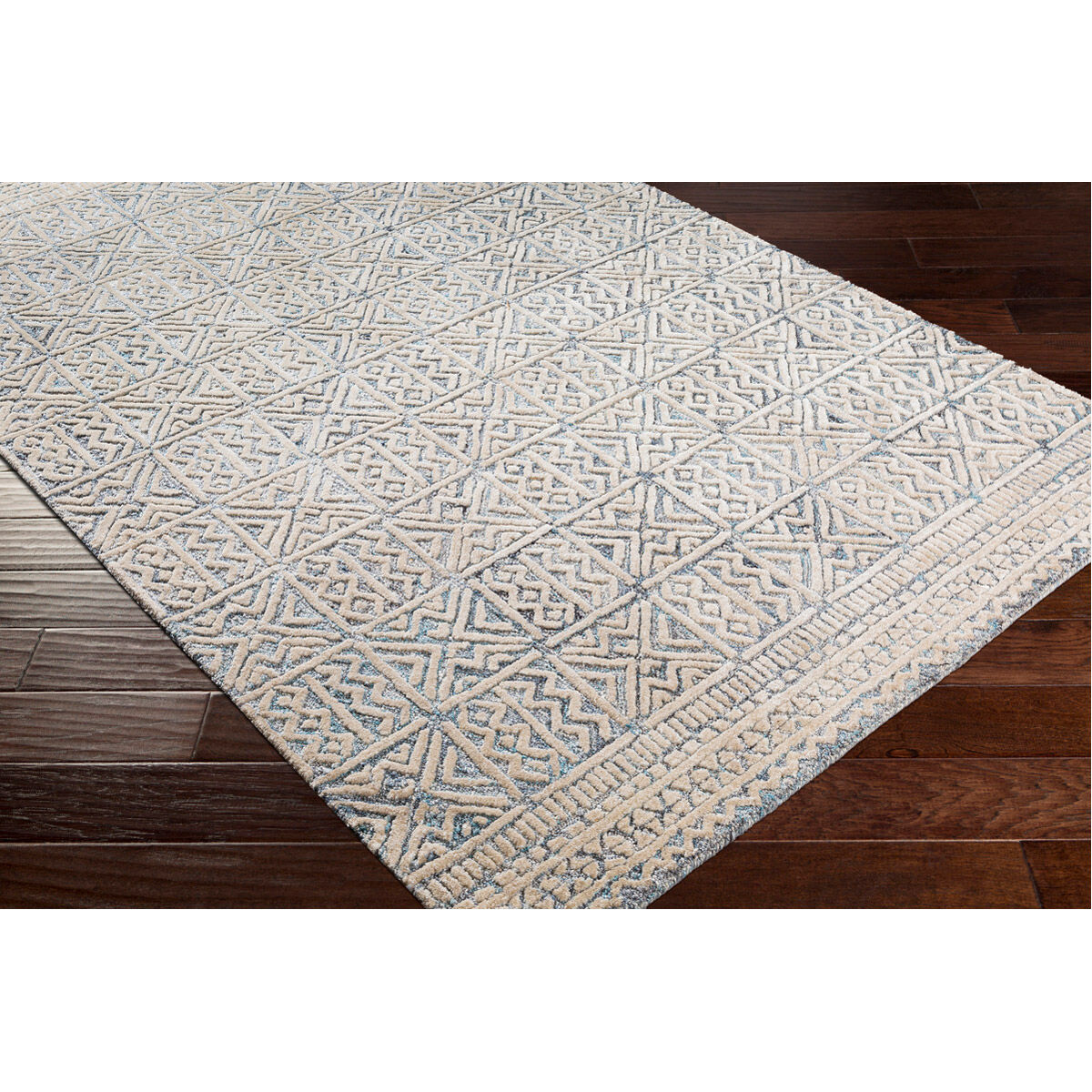 Montclair 72 X 48 inch Sky Blue/Khaki/White/Denim/Black/Medium Gray Rugs, Rectangle