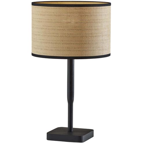 Ellis 21 inch 60.00 watt Black Table Lamp Portable Light in Natural Woven with Black Trim 