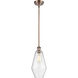 Ballston Cindyrella LED 7 inch Antique Copper Mini Pendant Ceiling Light in Seedy Glass