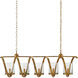 Maximus 5 Light 47 inch Washed Gold Leaf Chandelier Ceiling Light