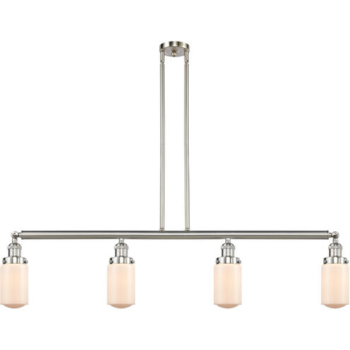Franklin Restoration Dover LED 49.13 inch Brushed Satin Nickel Island Light Ceiling Light in Matte White Glass, Franklin Restoration