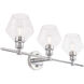 Gene 3 Light 28 inch Chrome Wall sconce Wall Light