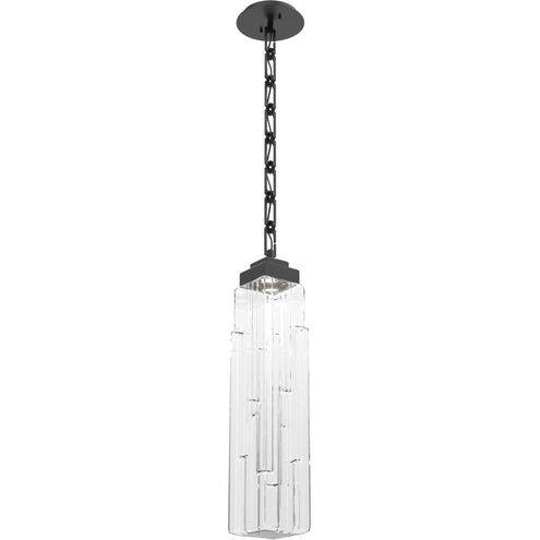 Ledgestone LED 6.4 inch Matte Black Pendant Ceiling Light in 3000K LED, Rectangular Chain