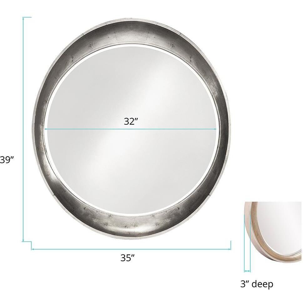 Ellipse 39 X 35 inch Glossy Nickel Wall Mirror