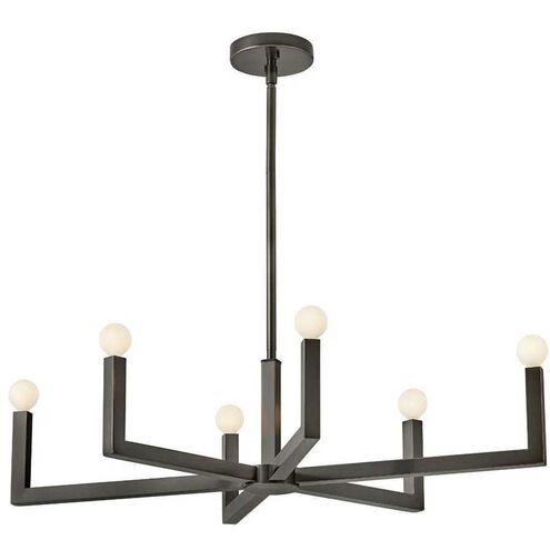 Ezra 6 Light 36 inch Black Oxide Indoor Linear Chandelier Ceiling Light