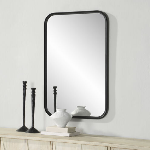 Kaja 36 X 24 inch Matte Black Wall Mirror