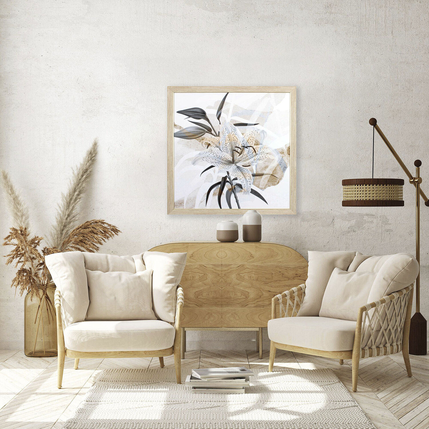 Graceful Garden Neutral and Brown Framed Art, Propac