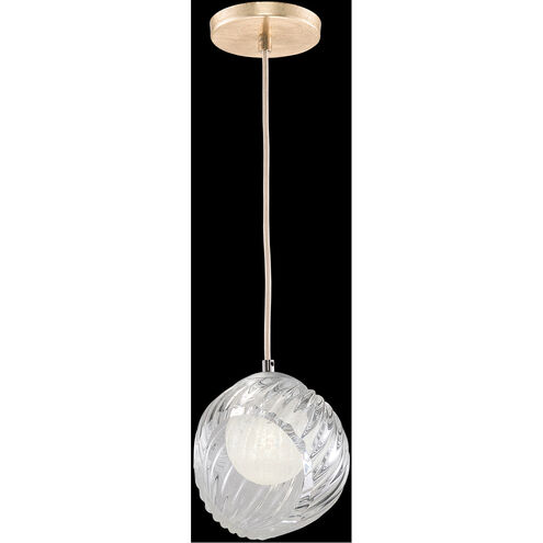 Nest 1 Light 8 inch Gold Drop Light Ceiling Light in White Studio Glass