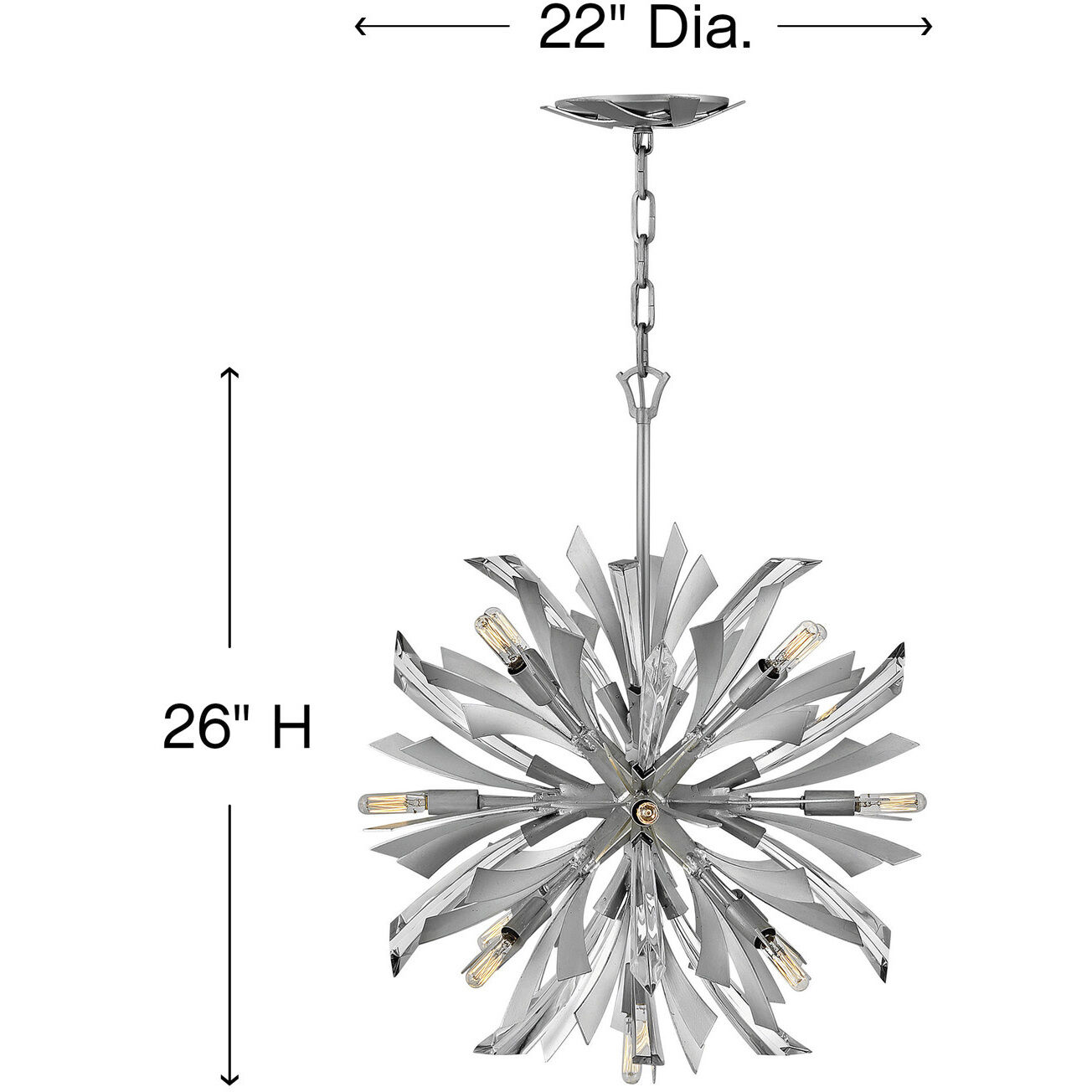 Vida LED 22 inch Glacial Chandelier Ceiling Light, Orb
