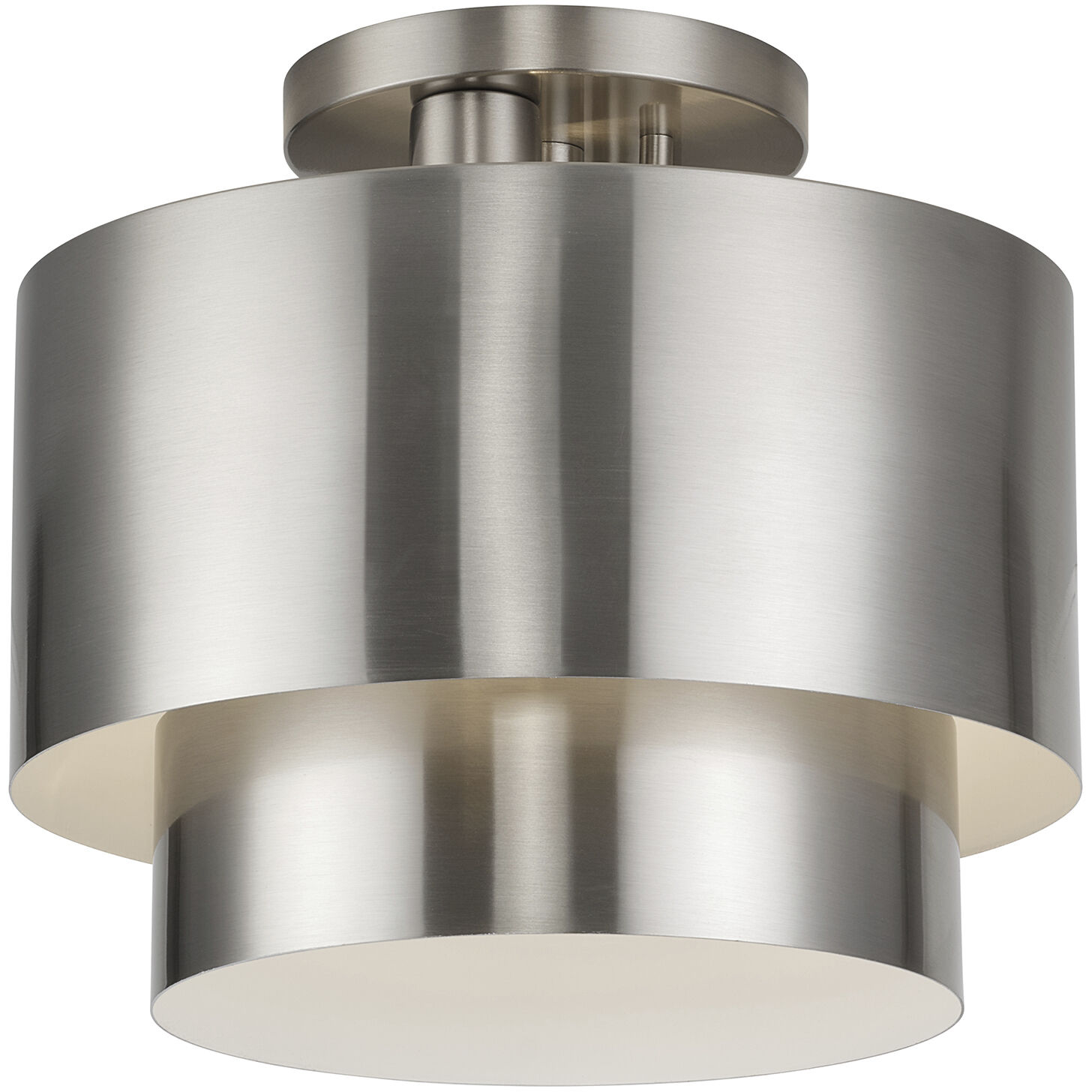 Zolana 2 Light 12 inch Brushed Nickel Semi Flush Mount Ceiling Light, Medium