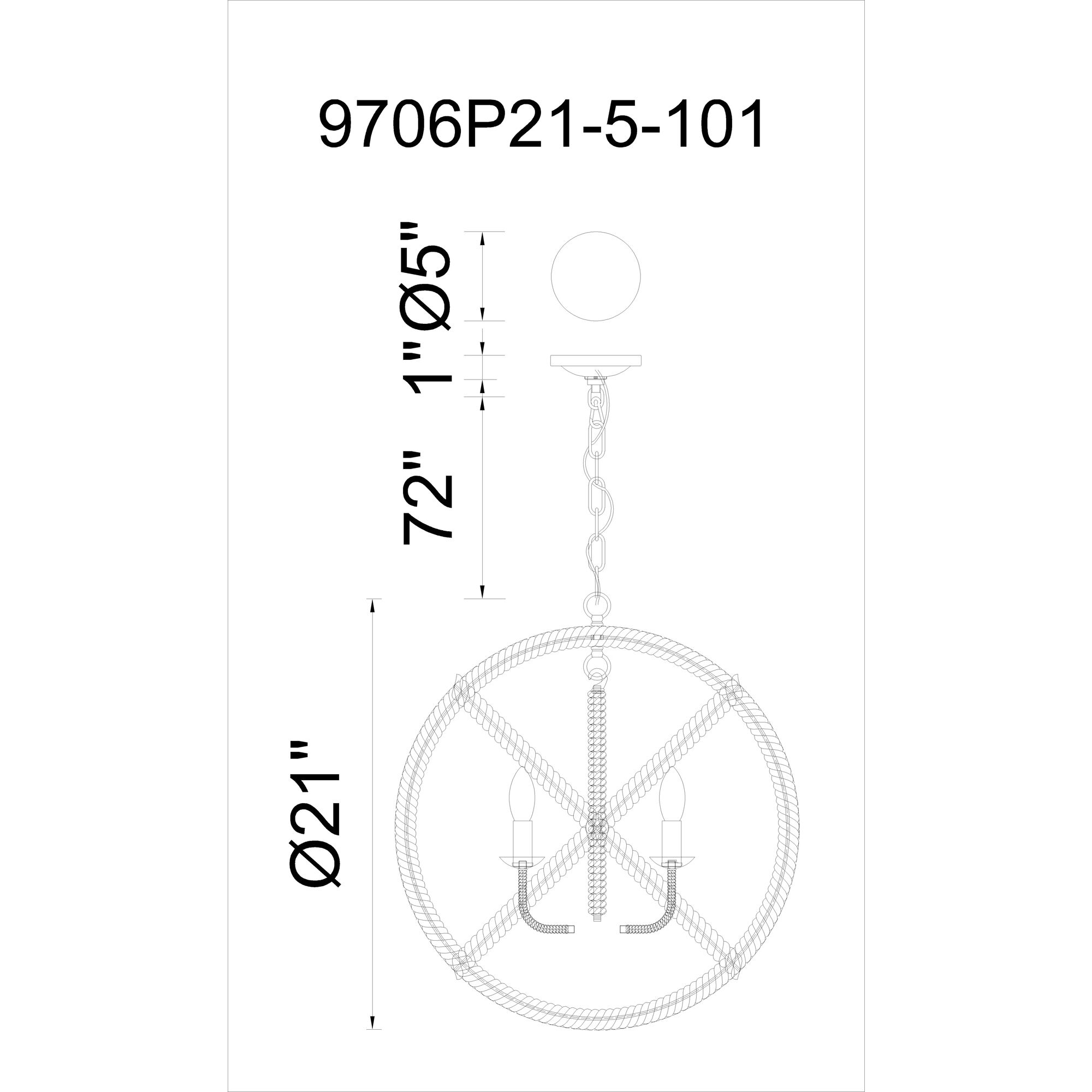 Padma 5 Light 21 inch Black Up Chandelier Ceiling Light