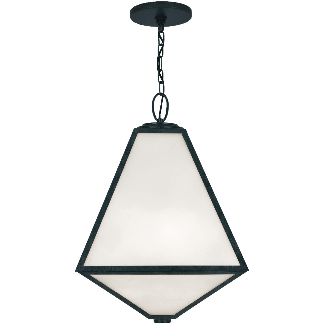 Glacier 3 Light 14 inch Black Charcoal Outdoor Pendant in White
