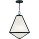 Glacier 3 Light 14 inch Black Charcoal Outdoor Pendant in White