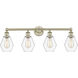 Cindyrella 4 Light 33 inch Antique Brass Bath Vanity Light Wall Light in Clear