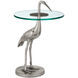 Crane 16 inch Nickel and Clear Accent Table