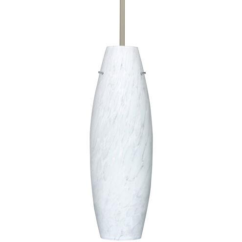 Tara 1 Light Satin Nickel Stem Pendant Ceiling Light
