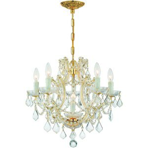 Maria Theresa 6 Light 20 inch Gold Chandelier Ceiling Light in Clear Italian