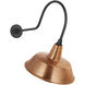 Thomas O'Brien Academy Barn Light LED 25 inch Matte Black Angled Flynn Barn Light in 16" Soft Copper Bowers Shade