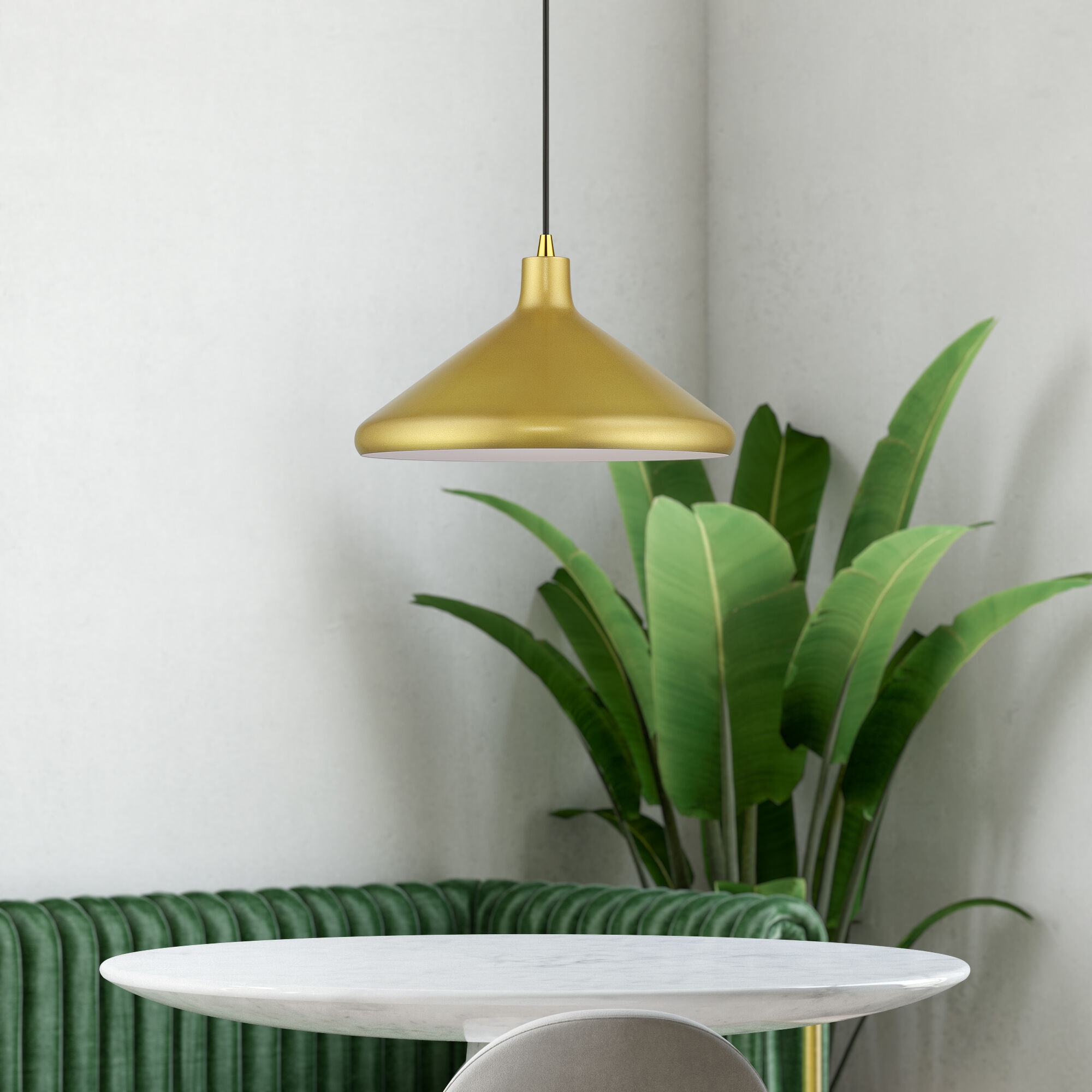 Geneva 1 Light 15.25 inch Soft Gold with Polished Brass Accents Pendant Ceiling Light