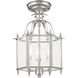 Livingston 3 Light 10 inch Brushed Nickel Convertible Mini Pendant/Ceiling Mount Ceiling Light