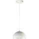 Hemisphere LED 14 inch Gloss White and Aluminum Single Pendant Ceiling Light